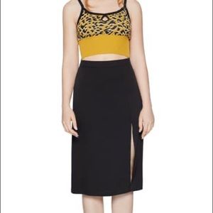 0522 NWT Bcbgeneration Slit Midi Skirt black